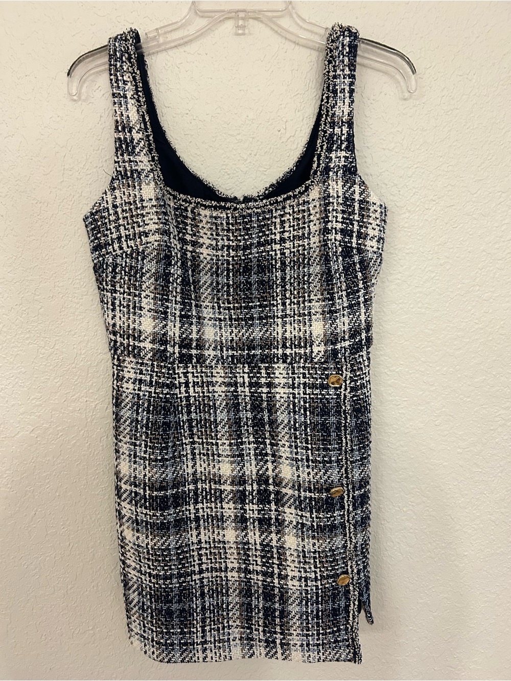 Francesca's Collections Black & White Tweed Mini Dress
